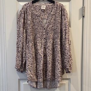 Knox Rose Lavender Floral Blouse